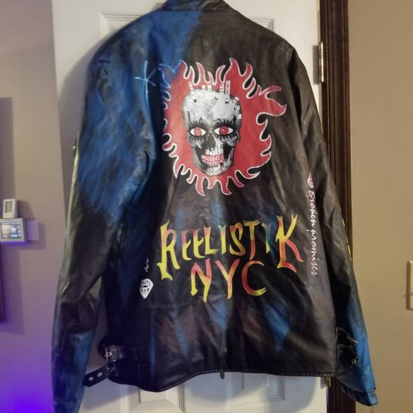 Real Sweet Reelistik mens flame skull  jacket - Picture 6 of 8